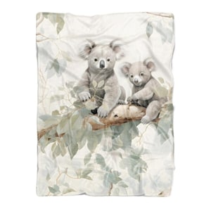 KOALA KINGDOM - Manta de pelúcia de veludo para crianças e bebês - perfeita para decorar um quarto infantil
