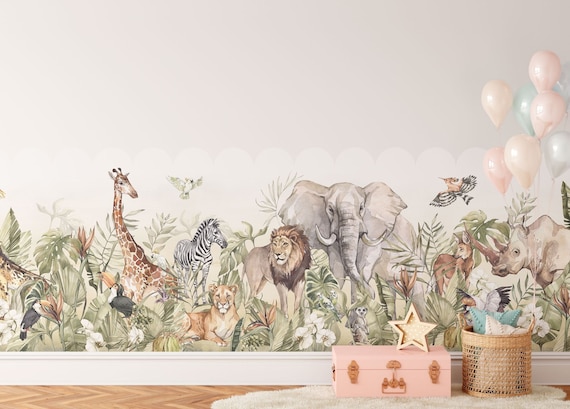 PARADISE Border Peel and Stick Half Wall Wallpaper Removable