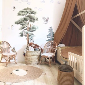 BACKWOODS II / Woodland Watercolor Wall Decal / forest tree sticker 画像 2