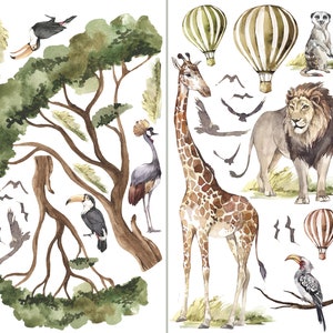 Grand ensemble SAVANE / Stickers muraux pour enfants / Aquarelle image 2