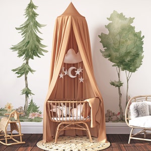 Tree Wall Decal – Forest Nature Nursery Decor – Watercolor Trees Illustration for Kids Room