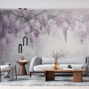 Wisteria Wallpaper – Wisteria Flower Mural | Custom Size | Peel & Stick ...
