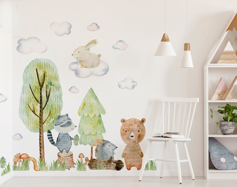 WOODLAND Wall Decal for Kids / Woodland Animals / Stickers - Etsy