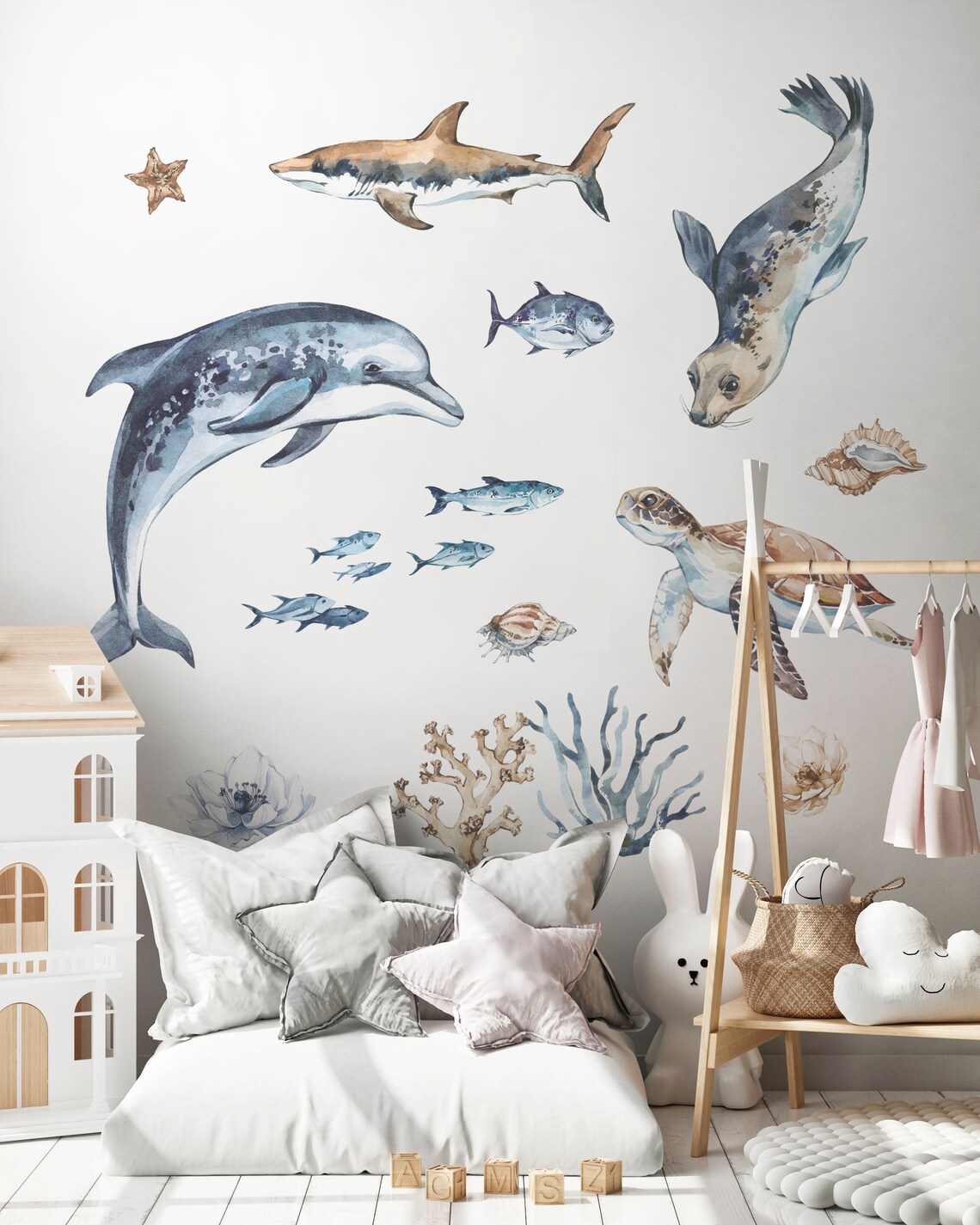 OCEANIA Wall Decal for Kids / Ocean Wall Stickers / Under the Etsy