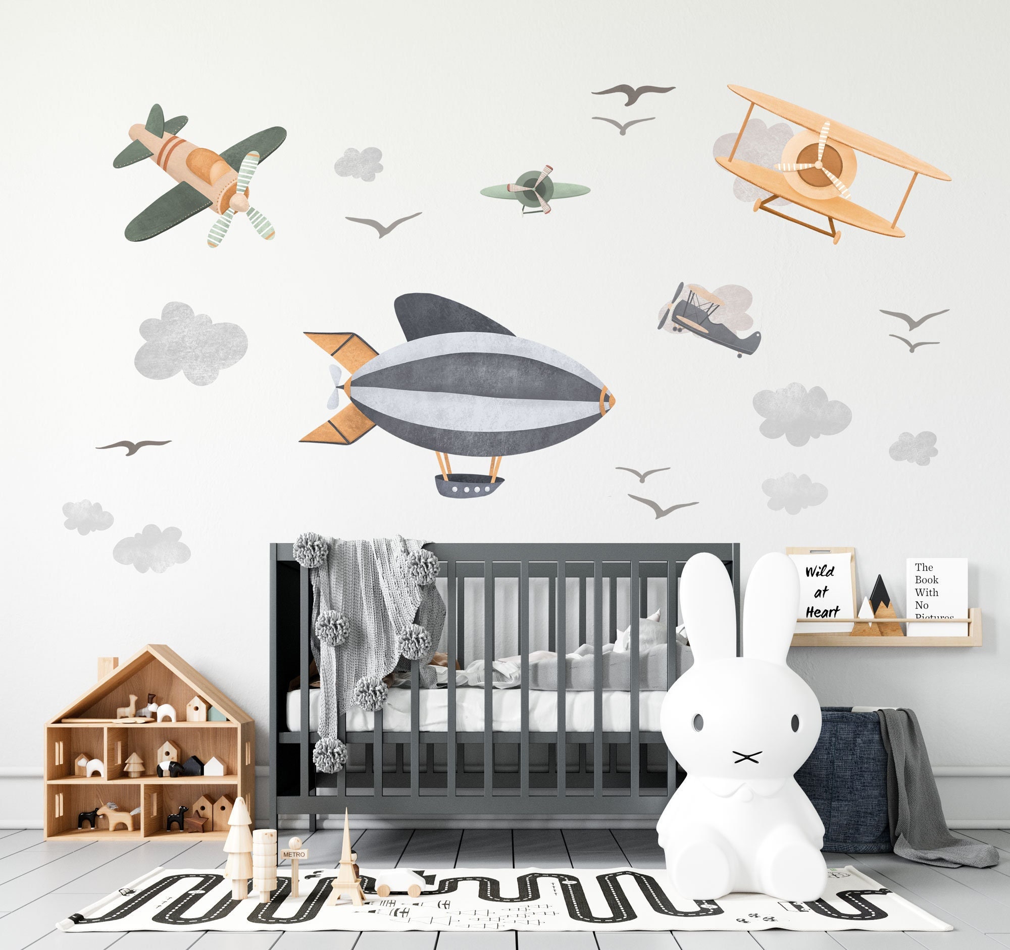Stickers muaux enfant Avion réf 3556 (Dimensions de 10cm à 130cm de  largeur) - Stickers Muraux Enfant