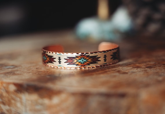 Hand Poured Hot Sterling Silver Native American Navajo Geomtric Bracelet Hand Poured Hot Sterling Silver Native American Navajo Geomtric Bracelet