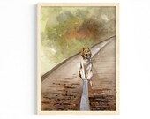 Watercolor Dog Art Print, Vintage Home Decor (Digital Download)