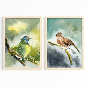 art prints downloaden, direct downloaden, bird art prints, modern interieur, digitale kunst set van 2, downloadbare print, minimalistische print