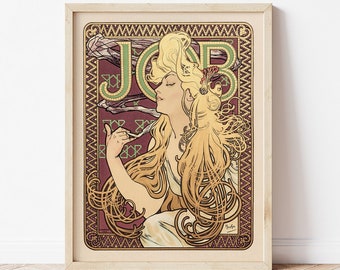 ARTDECO Alphonse Mucha vintage ART 木製 Decorative Drawing by Alphonse Mucha | Vintage Illustration - Etsy UK