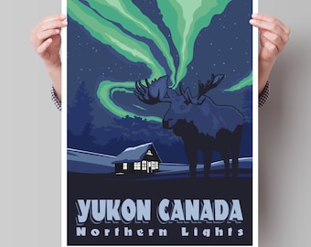 Yukon Canada Travel Poster - Minimalist Art Print