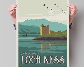 Loch Ness National Park Travel Poster - Minimalist Art Print