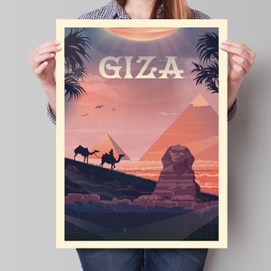 Giza Great Pyramid Travel Poster - Minimalist Art Print