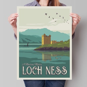 Loch Ness National Park Travel Poster - Minimalist Art Print