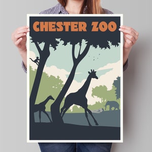 Chester Zoo Travel Poster - Minimalist Art Print
