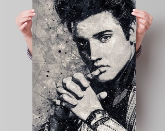 Impression d'art géométrique Elvis Presley