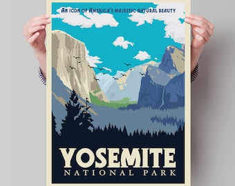 Yosemite National Park Travel Poster - Minimalist Art Print