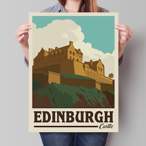 Edinburgh Castle Travel Poster - Minimalist Art Print