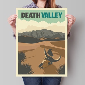 Death Valley National Park Travel Poster - Minimalist Art Print