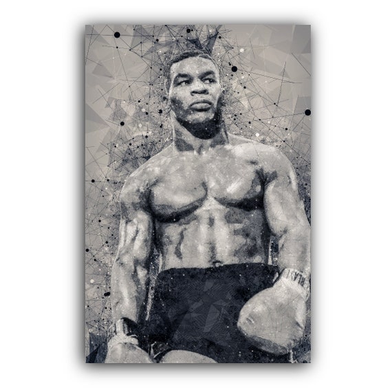 Mike Tyson Canvas Wall Art Print Geometric Etsy