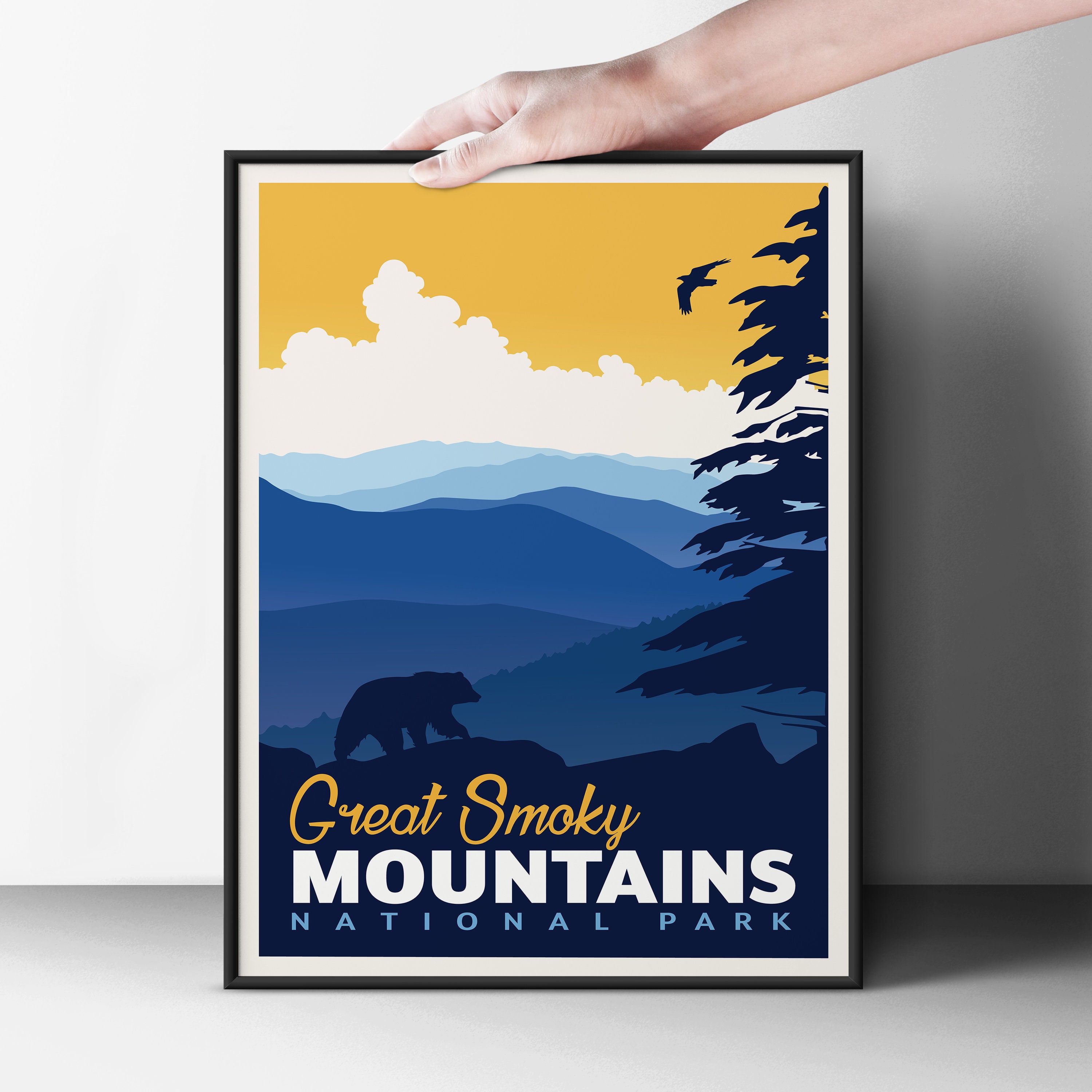 Great Smoky Mountains National Park Travel Poster Minimalist | Etsy