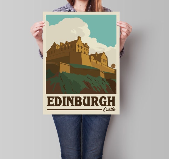 Edinburgh Édimbourg Château TRAVEL POSTER minimaliste Publicité 