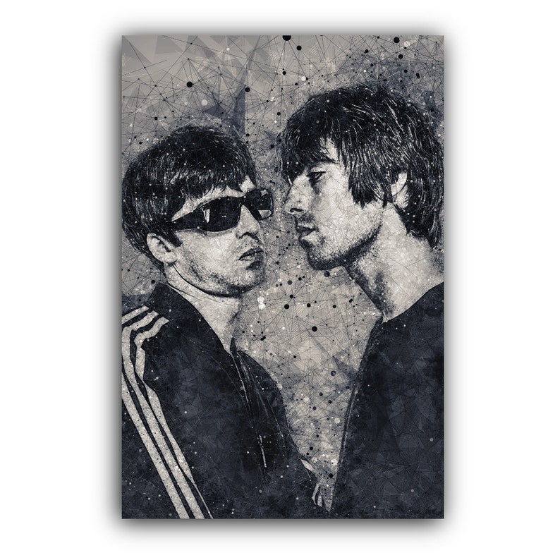 Oasis Liam And Noel Gallagher Canvas Wall Art Print Geometric Etsy