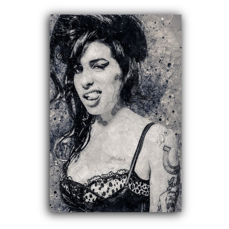Amy Winehouse Large Poster Art Print Black /& White in Card or Canvas