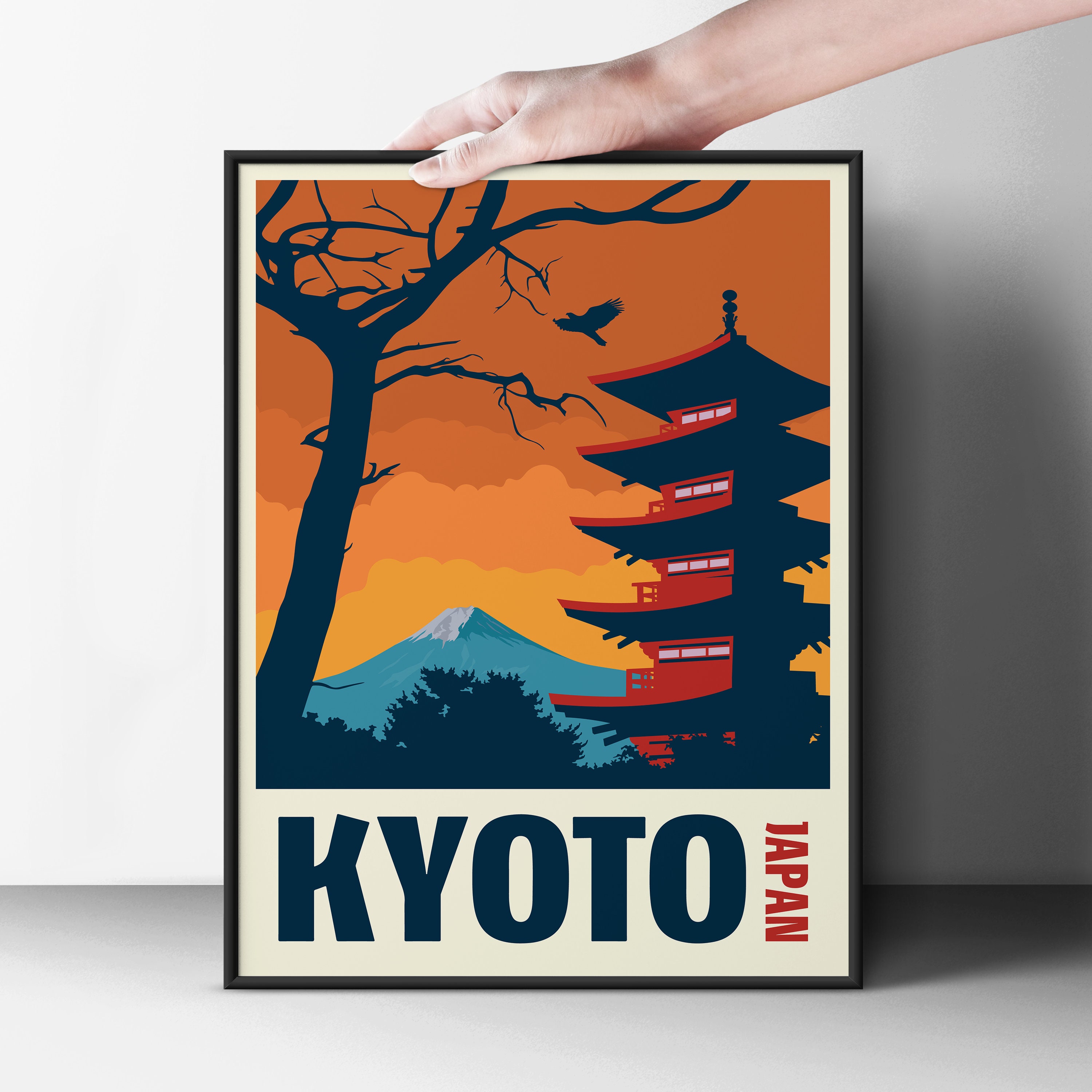 Kyoto Japan Travel Poster - Minimalist Art Print - Etsy UK