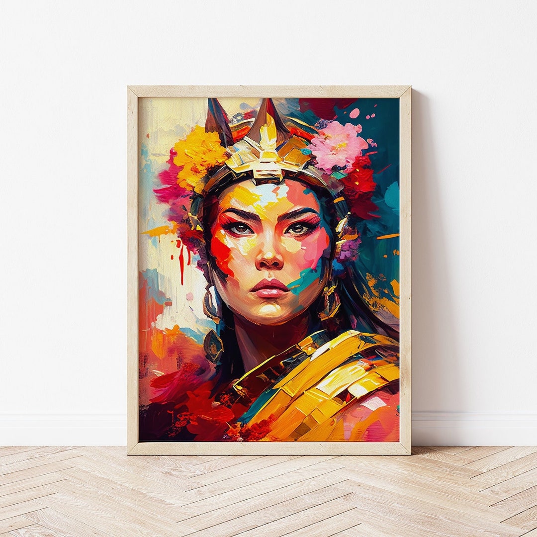 Female Samurai Warrior Art Print Vibrant and Colourful - Etsy
