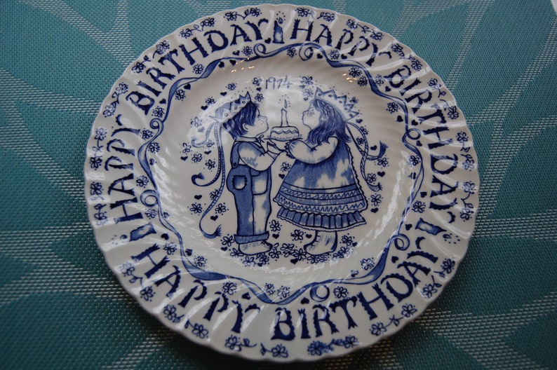 Happy Birthday Plate Norma Sherman Vintage Crownford China Company