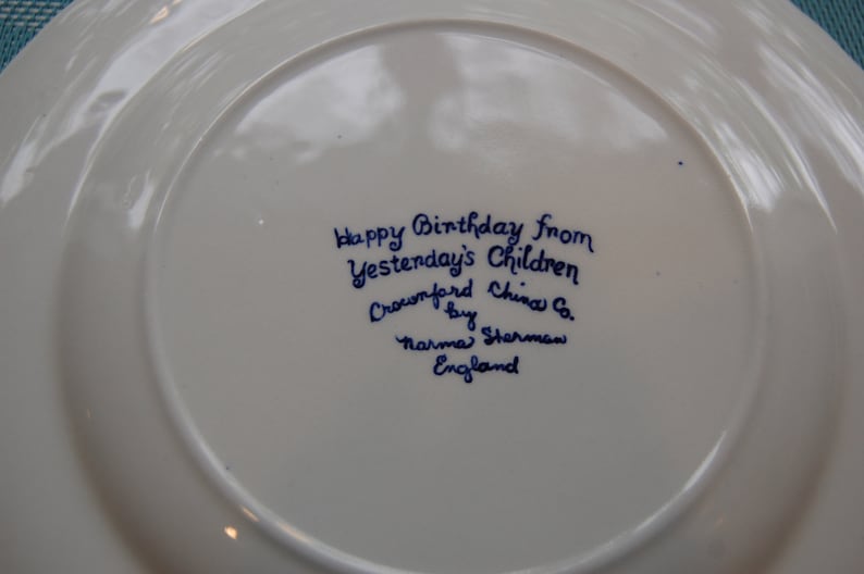 Happy Birthday Plate Norma Sherman Vintage Crownford China Company