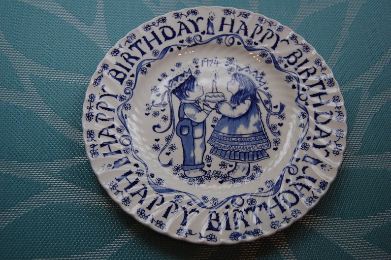 Happy Birthday Plate Norma Sherman Vintage Crownford China Company
