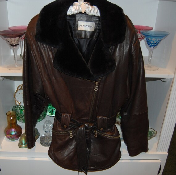 vintage andrew marc leather jacket