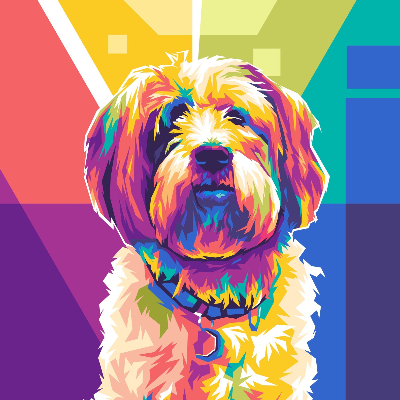 Custom Pet Pop Art Portrait Custom Dog Portrait Pop Art From Etsy