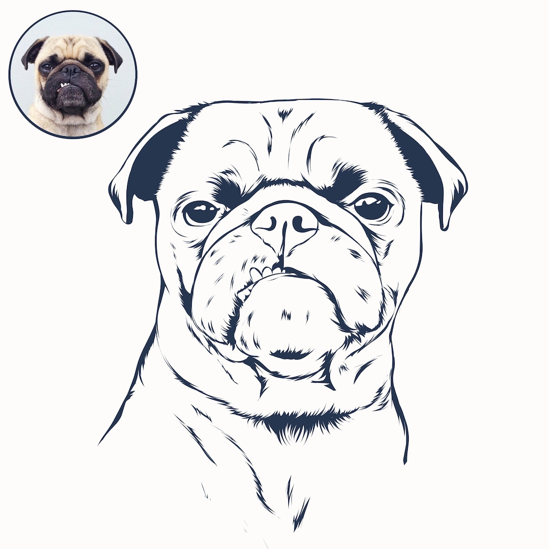 Pet Portrait, Pet Line Art, Cartoon Pet Portrait, Pet Line Drawing, Pet ...