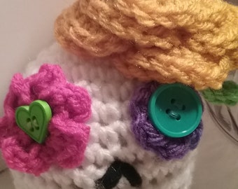 Handmade Sugar Skull, Sugar Skull, Day of the Dead, Dia De Los Muertos, Mexico, Halloween, Colorful, Crochet, Handmade