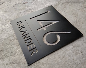 Modern Address Sign , Metal Address Sign, House Numbers, Door Number,  Address Sign, Number Sign, Metal House Number, House Number Plaque