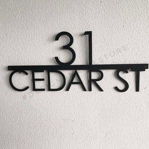 Modern Address Sign , Metal Address Sign, House Numbers, Door Number,  Address Sign, Number Sign, Metal House Number, House Number Plaque