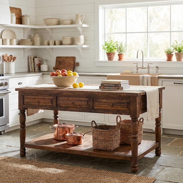Tobago Reclaimed Wood Kitchen Island