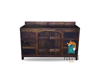 Old World Reclaimed Barnwood Bathroom Vanity