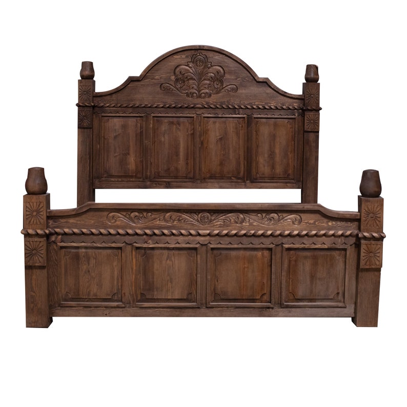 Sedona Rustic Hand-Carved Bed image 2