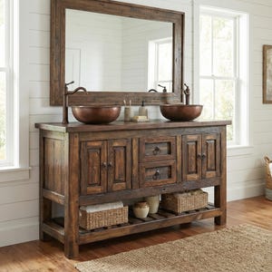 Ashburn Reclaimed Farmhouse Double Sink Vanity
