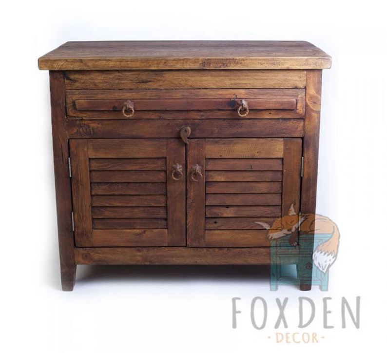 Barnwood Bathroom Vanity With Shutter Doors