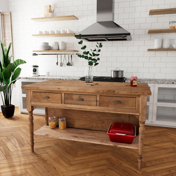Paige Farmhouse Kitchen Island