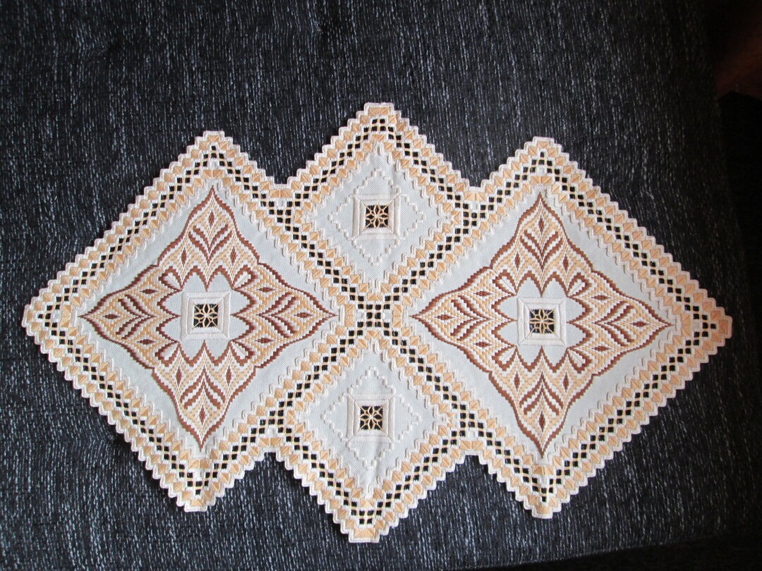 Hardanger Blanket Hole Pattern Embroidery Handmade Decorative Etsy