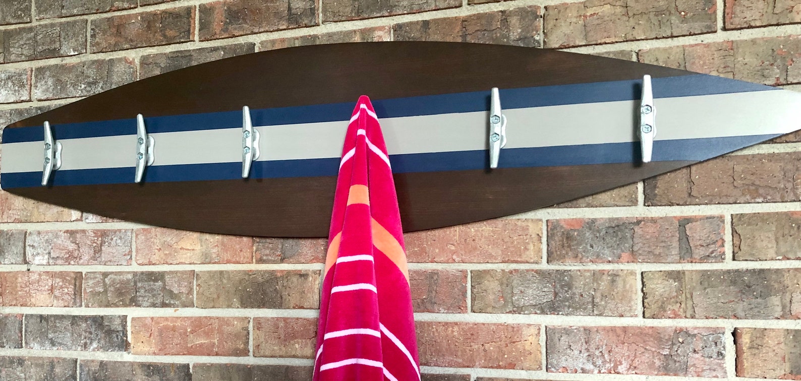 Surfboard Towel Rack Nautical Towel Rack Beach Decor Etsy