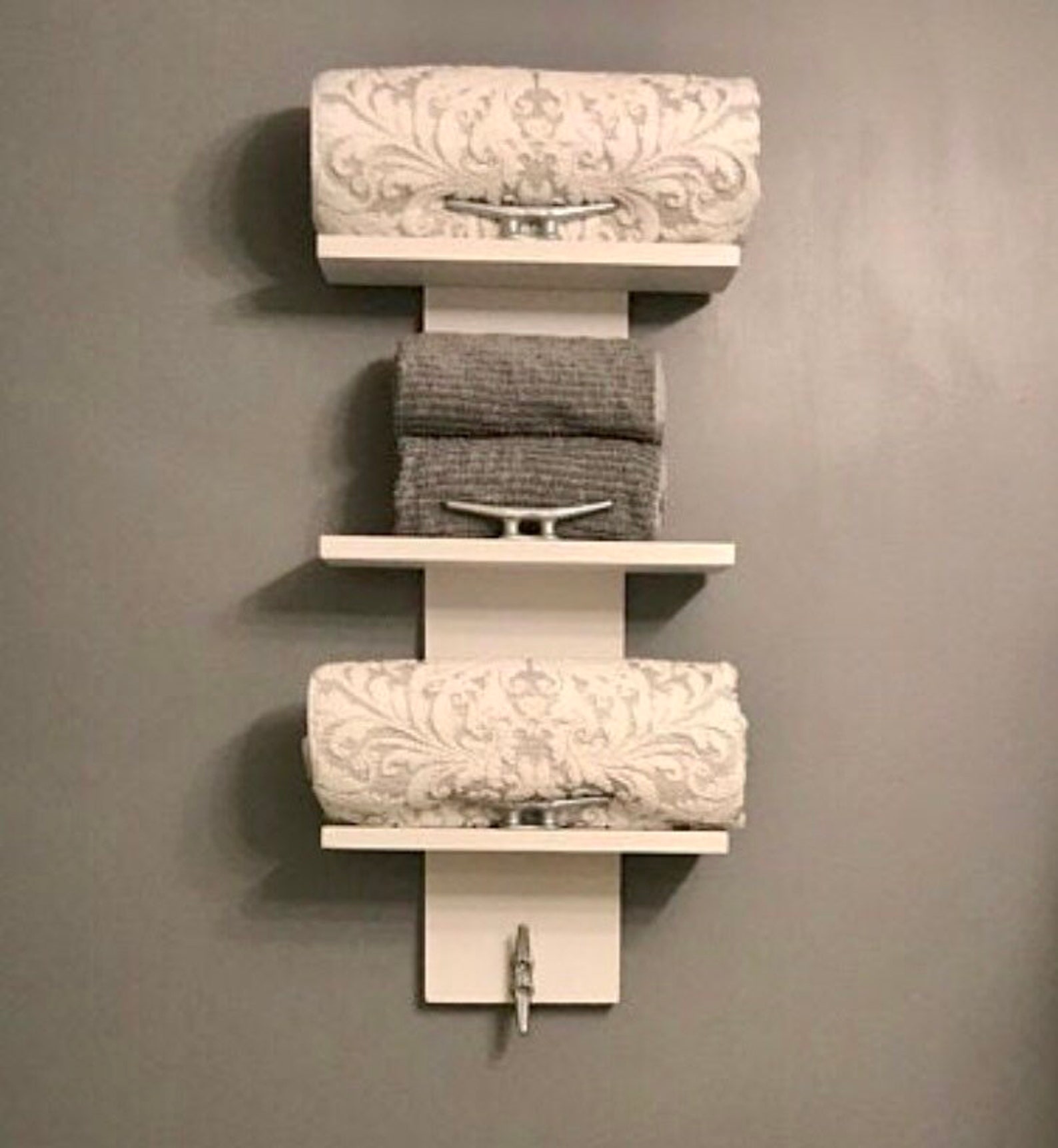 Nautical Towel Rack Nautical Decor Coastal Decornautical Etsy