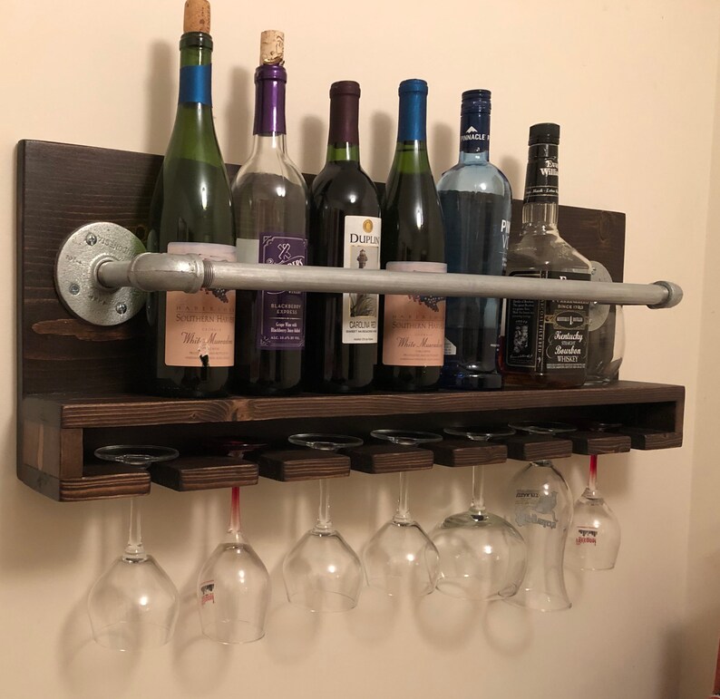 Industrial Wine Rack Rustic Industrial Liquor Rack Etsy