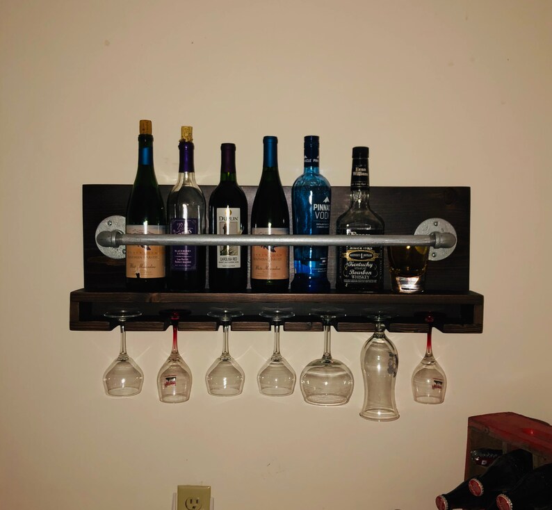 Industrial Wine Rack Rustic Industrial Liquor Rack Etsy