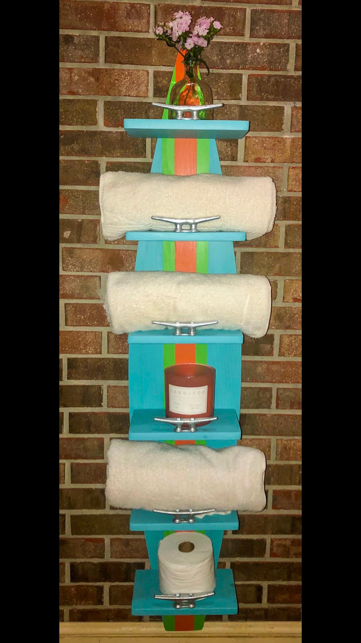 Surfboard Towel Rack 6 Shelf Towel Rack Nautical Towel Rack Etsy